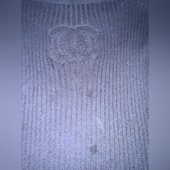 CHANEL Navy Ribbed Knit Dress - Picture 4 of 8